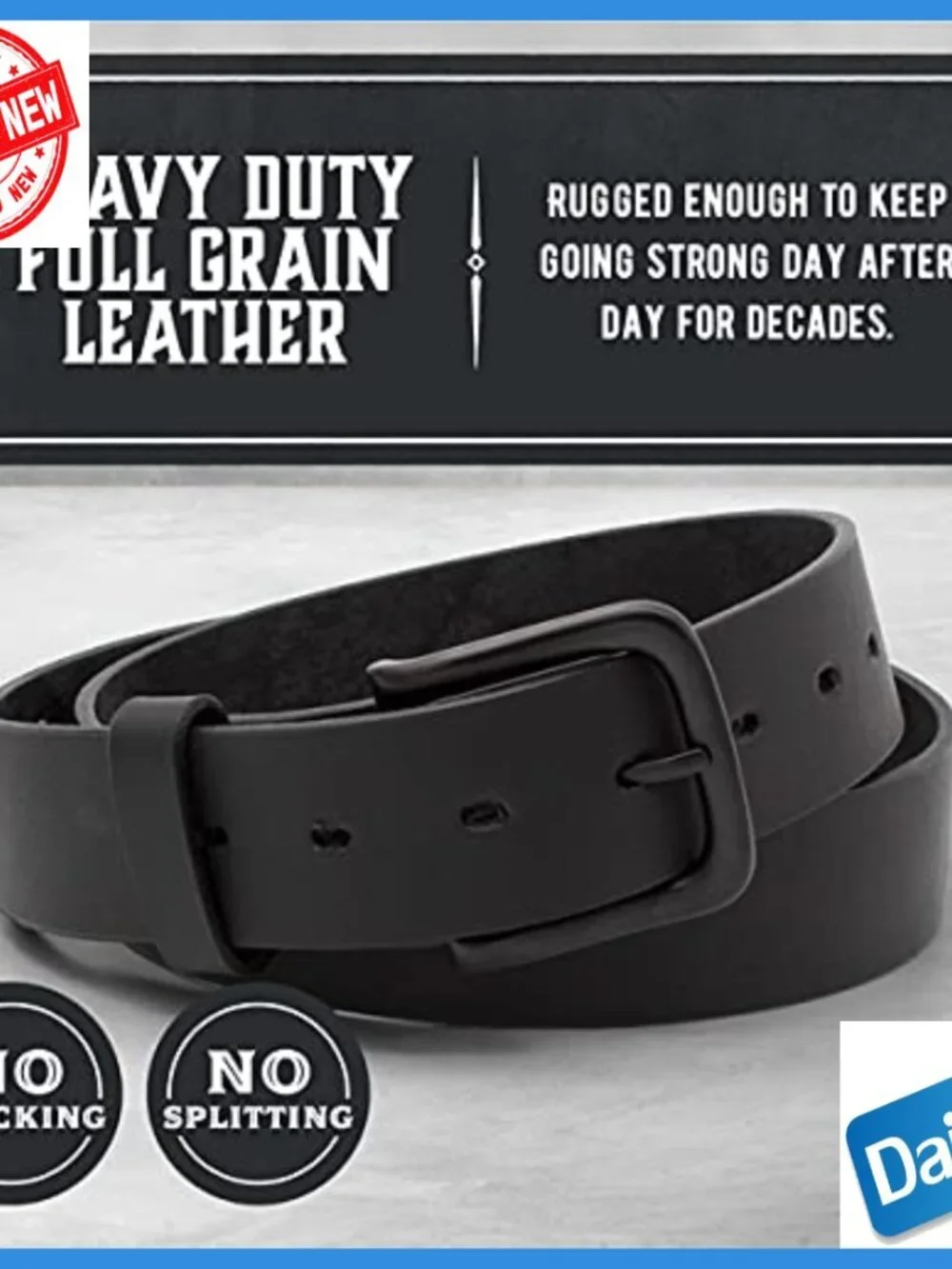 Full Grain Leather Belt Size 40 Mens Heavy Duty Everyday Wear
